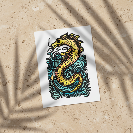 Sea Serpent Folklore Art Print | Fine Art Reproduction