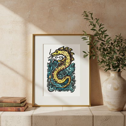 Sea Serpent Folklore Art Print | Fine Art Reproduction