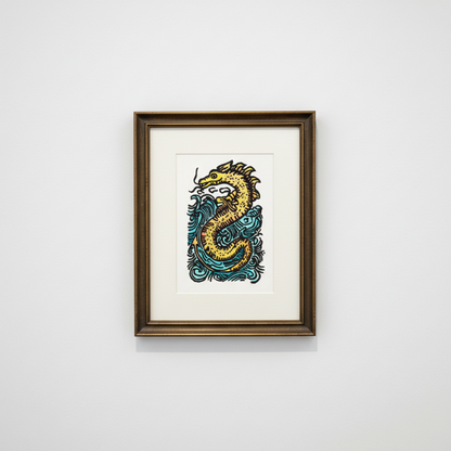 Sea Serpent Folklore Art Print | Fine Art Reproduction