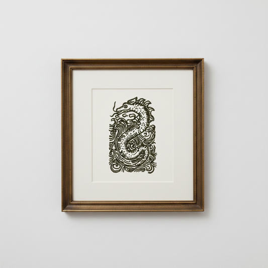Loch Ness Sea Serpent Relief Print 5x7 Limited Edition