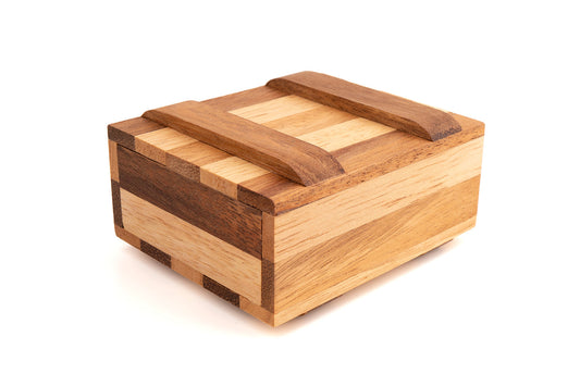 Secret Opening Puzzle Box – Wooden Trick Box for Cash, Gift Cards & Jewelry, Two Sizes