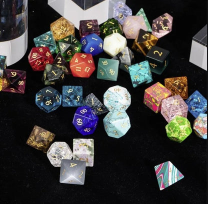 Semi-Precious Dice Bundle (3 Sets + D20)
