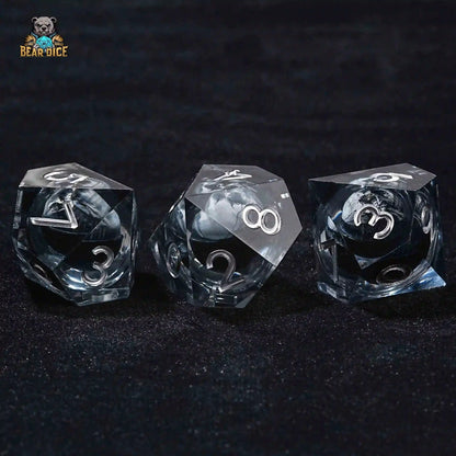 Shadow Skull  D10 Dice Black Translucent Resin 10 Sided Dice
