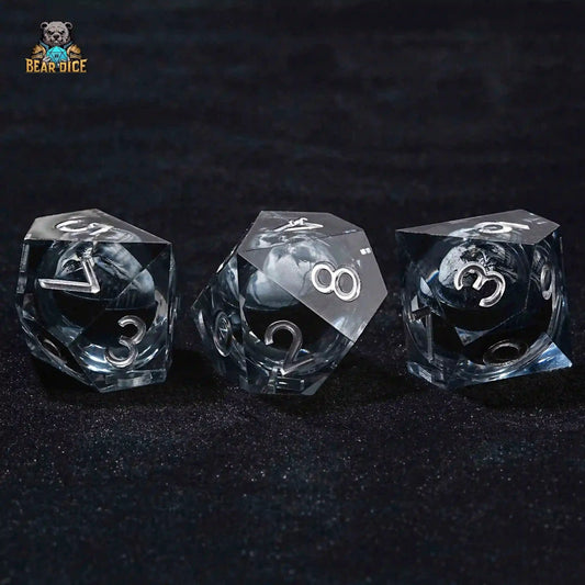 Shadow Skull  D10 Dice Black Translucent Resin 10 Sided Dice