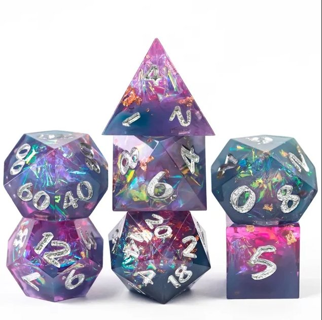 Sharp Resin Handmade Dice Set