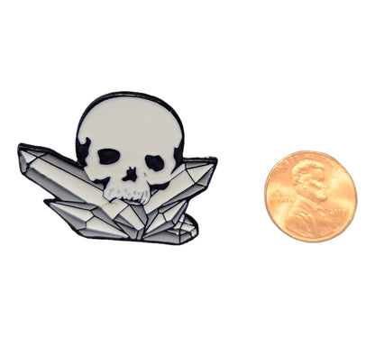Skull and Crystal Enamel Pin