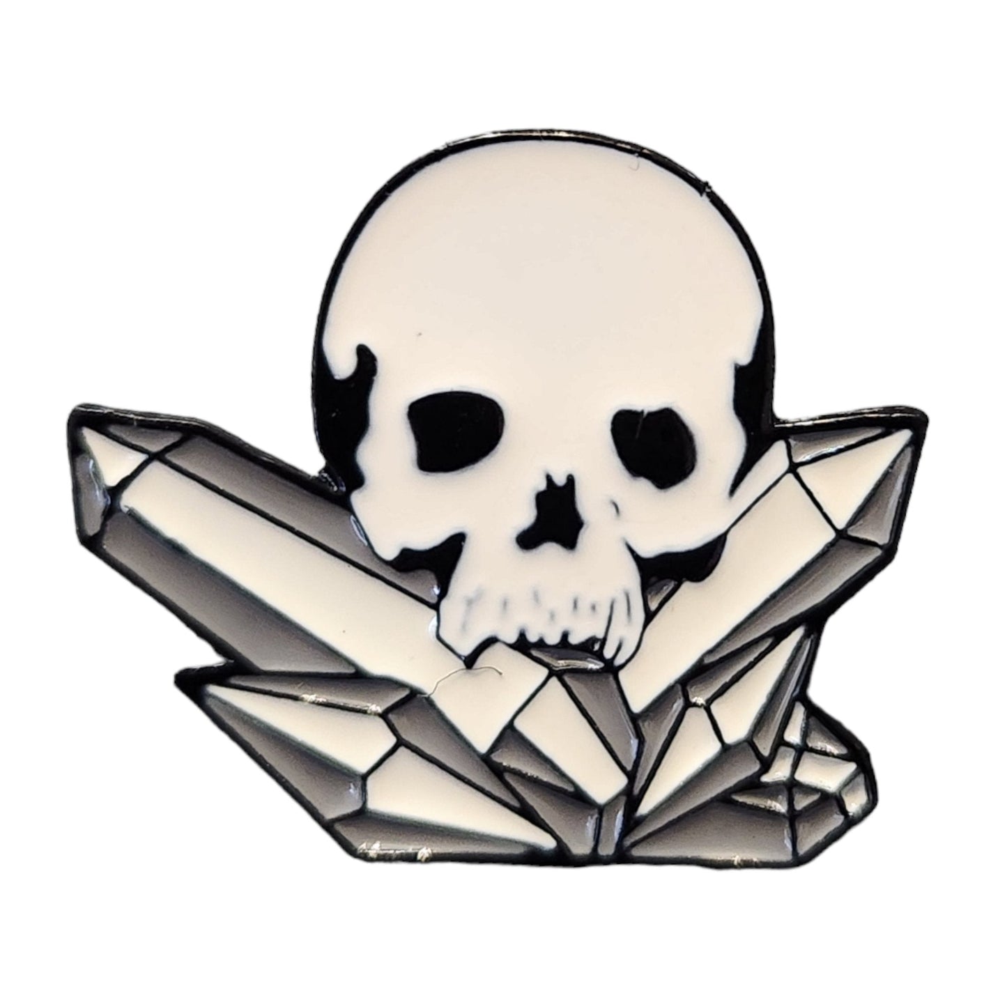 Skull and Crystal Enamel Pin