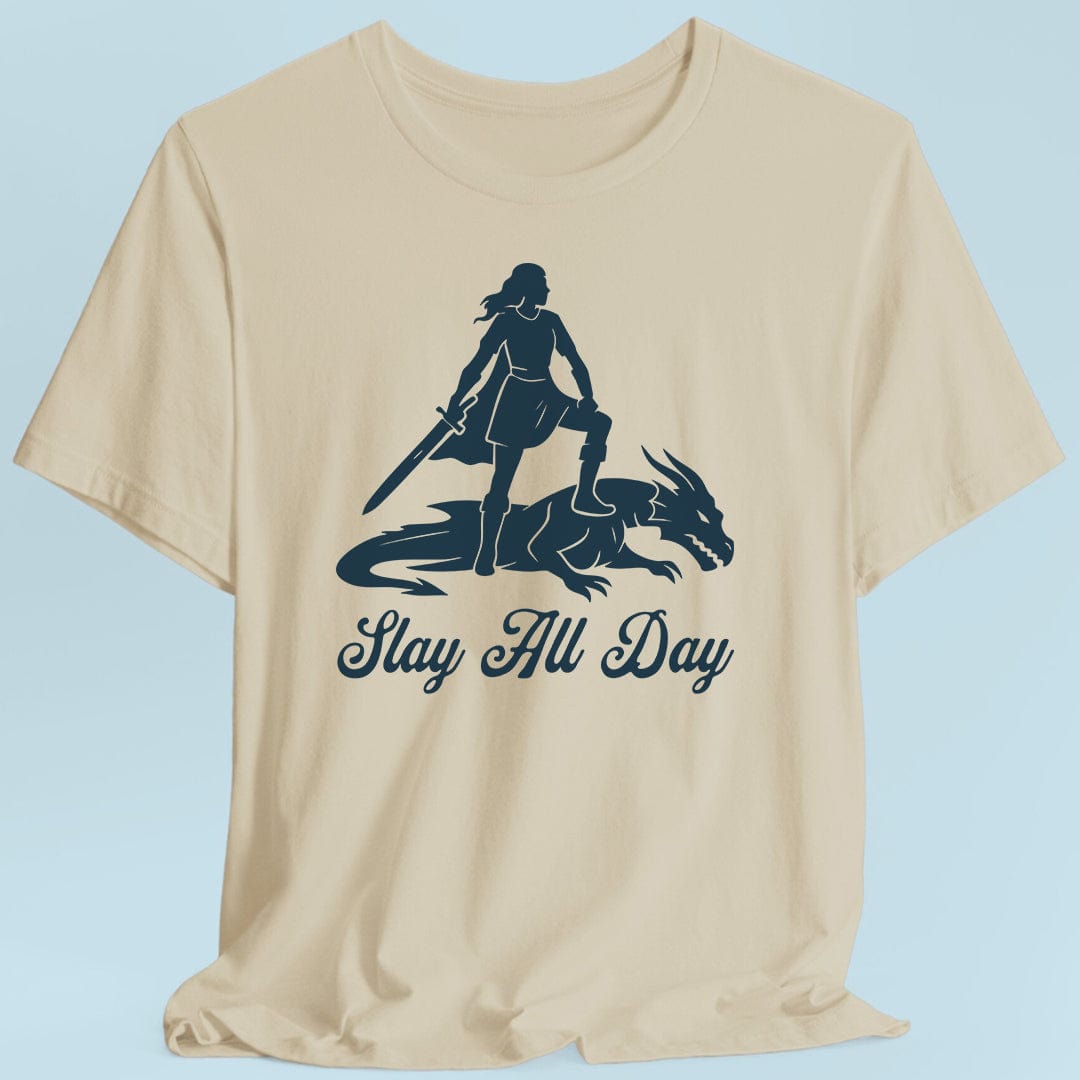 Slay All Day D&D T-Shirt - Fantasy Feminist Warrior Tee