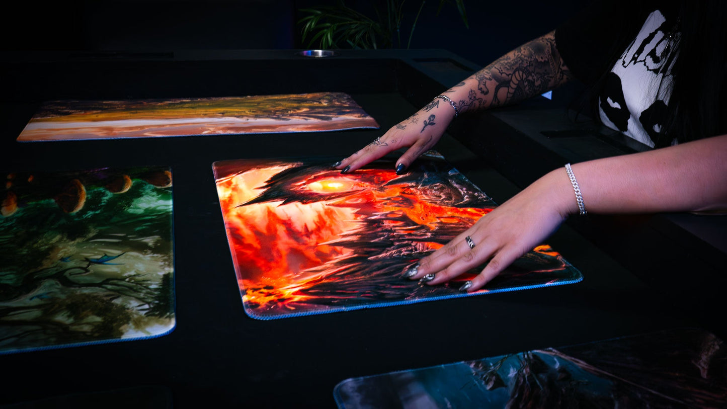 "Smoldering Mountain" — Fallen Lands Playmat by Carlos Balarezo