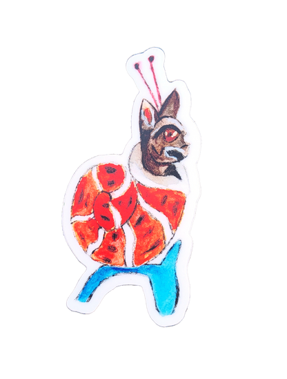 Medieval Snail Cat Sticker Whimsical Vinyl Decal