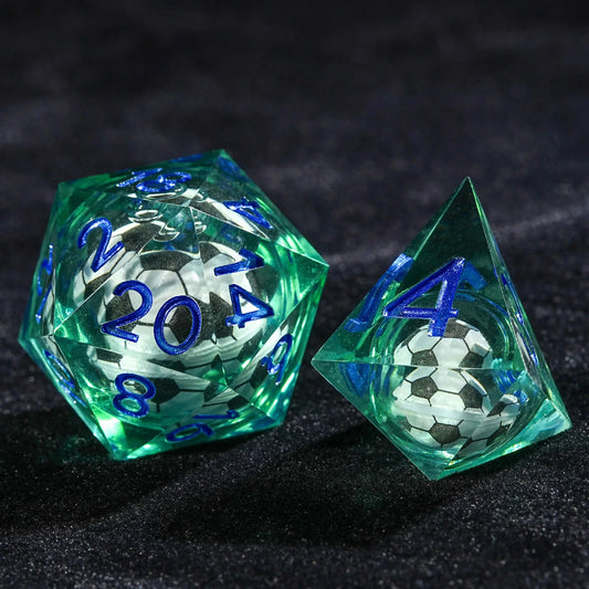 Soccer Core Dice Set - Resin Polyhedral Tabletop RPG Dice