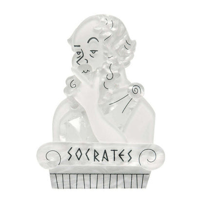Socratic Method Brooch – Limited-Run Socrates Layered Resin Pin, Greek Odyssey Collection