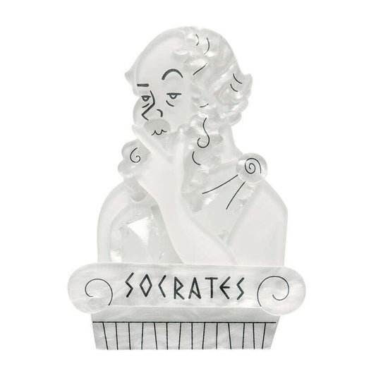 Socratic Method Brooch – Limited-Run Socrates Layered Resin Pin, Greek Odyssey Collection