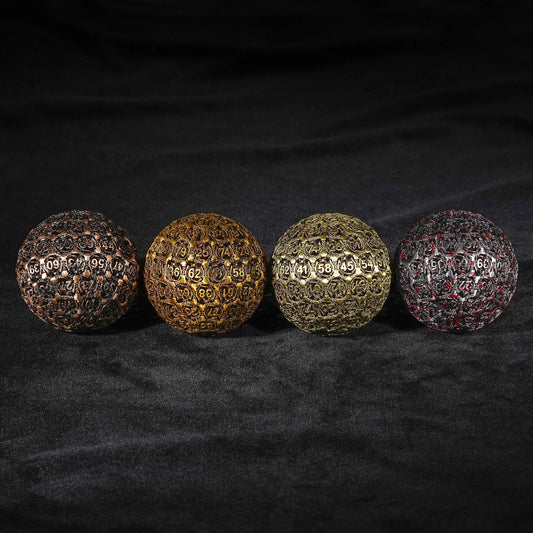 Spherical Pterodactyl 50 mm Blood D100 Metal DND Dice