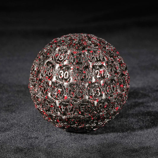 Spherical Pterodactyl 50 mm Blood D100 Metal DND Dice