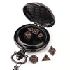 Steampunk DND Metal Dice Black Wolf Necklace | Two-in-one & Pocket Watch