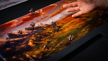 "Sunspire Plains" —  Fallen Lands Playmat by Carlos Balarezo