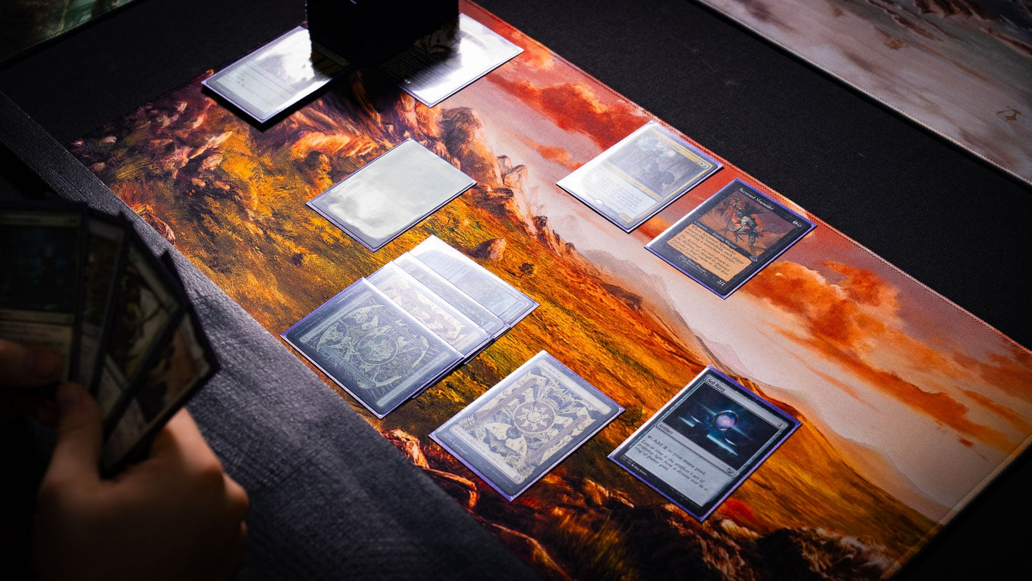 "Sunspire Plains" —  Fallen Lands Playmat by Carlos Balarezo