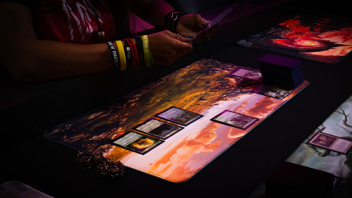 "Sunspire Plains" —  Fallen Lands Playmat by Carlos Balarezo
