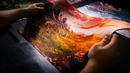 "Sunspire Plains" —  Fallen Lands Playmat by Carlos Balarezo