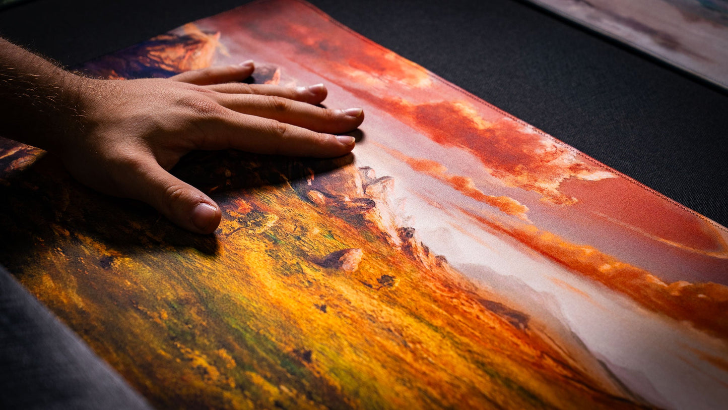 "Sunspire Plains" —  Fallen Lands Playmat by Carlos Balarezo