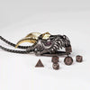 Super cool metal black dragon head dice necklace +mini metal dice set