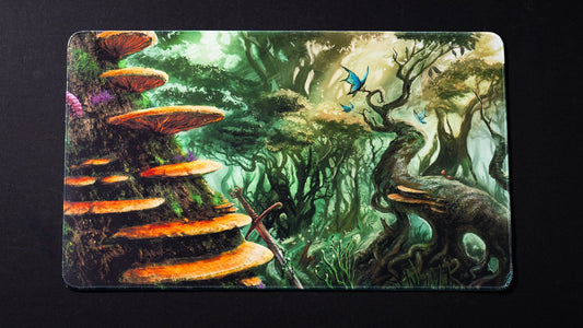 "Swordfall Forest" — Fallen Lands Playmat by Carlos Balarezo