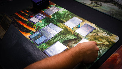 "Swordfall Forest" — Fallen Lands Playmat by Carlos Balarezo