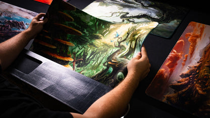 "Swordfall Forest" — Fallen Lands Playmat by Carlos Balarezo
