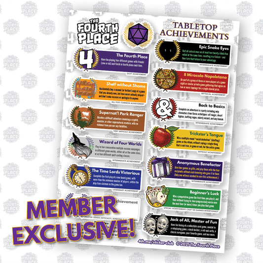 Tabletop Achievements Stickers - Vinyl Gaming Trophies and Sticker Game