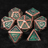 The Exquisite Mayan - themed Dice set with Copper - and - green Design