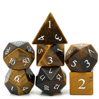Tiger's Eye Gemstone Dice Set