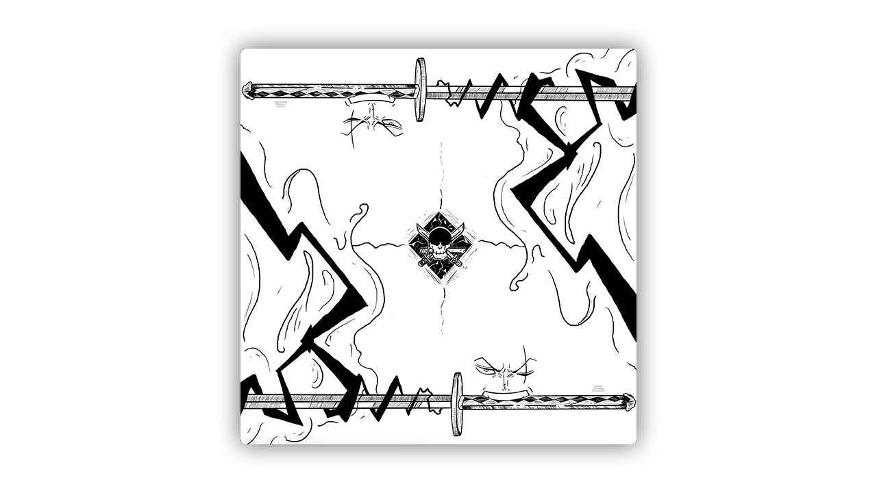 Triple-Blade Swordsman — 2 Player Cloth TCG Playmat