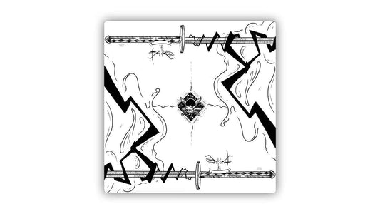 Triple-Blade Swordsman — 2 Player Cloth TCG Playmat
