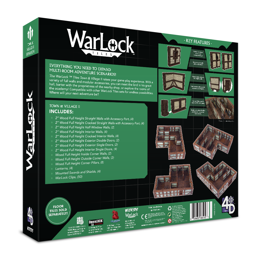 WarLock Tiles: Town & Village II - Full Height Plaster Walls Expansion