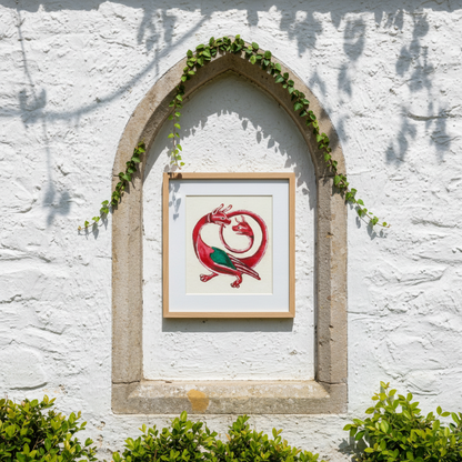 Twin Serpent Dragon Fine Art Print Medieval Style