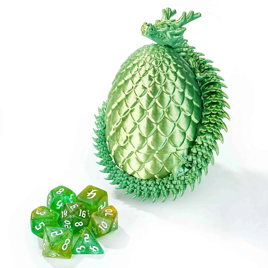 Unique 3D Printed Dragon Egg Acrylic Dice Set - DND Desktop Essentials
