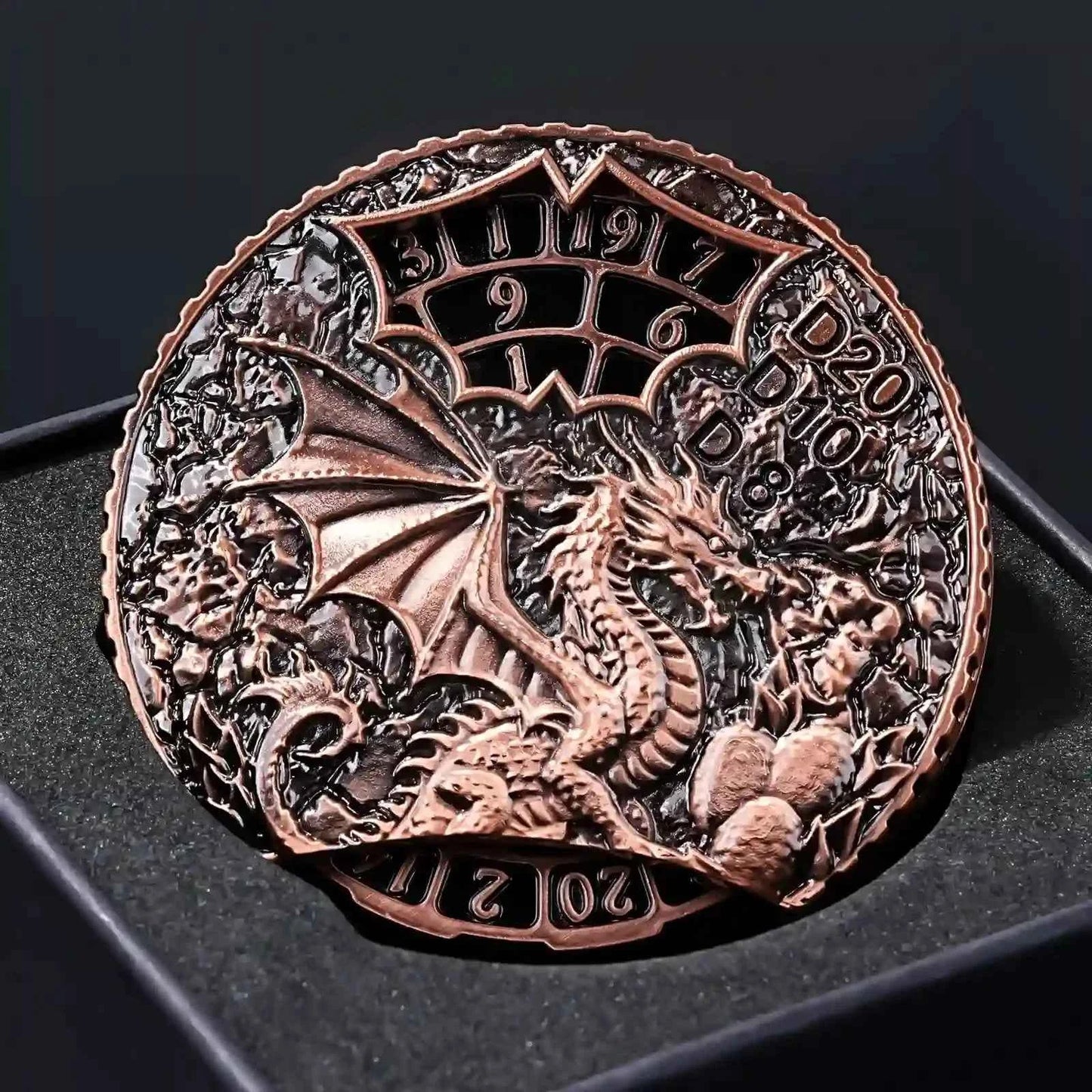 Unique dice spinner DND Death theme metal dice