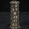 Unique dice tower spinner: black cylinder multi-layer rotating metal dnd dice + red numbers