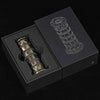 Unique dice tower spinner: black cylinder multi-layer rotating metal dnd dice + red numbers
