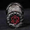 Unique dice tower spinner: black cylinder multi-layer rotating metal dnd dice + red numbers
