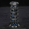 Unique dice tower spinner: black cylinder multi-layer rotating metal dnd dice + red numbers