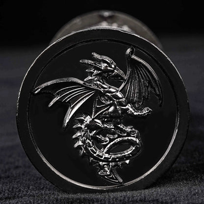 Unique dice tower spinner: black cylinder multi-layer rotating metal dnd dice + red numbers