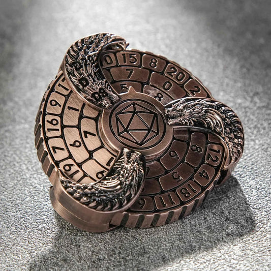 7-in-1 Metal Dragon Fidget Spinner DND Dice — Roulette Dice Spinner for TTRPG