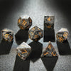 Unique Flame Stone Dice: The color of volcanic lava DND Gemstone Dice Set
