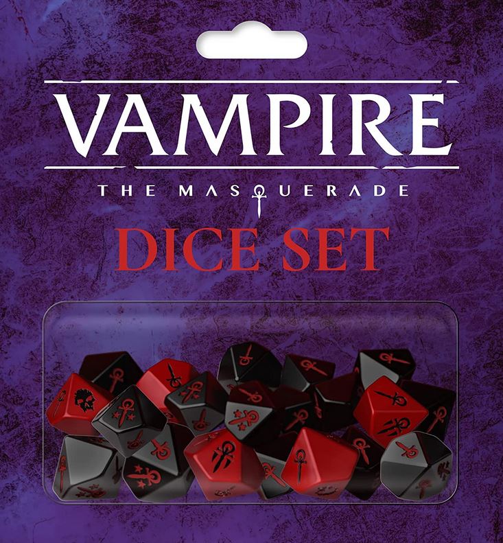 Vampire the Masquerade Dice Set - Official V5 20-Piece Ten-Sided Dice Collection