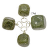 Vesuvianite Tumbled Pendant with Silver Bail (4 Pieces) 1 Inch