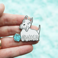 Scottish Terrier D20 Dice Buddy Hard Enamel Pin