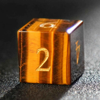 Wild natural tiger eye stone DND dice set