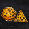 Wild Orange Panther Resin D&D Dice Set